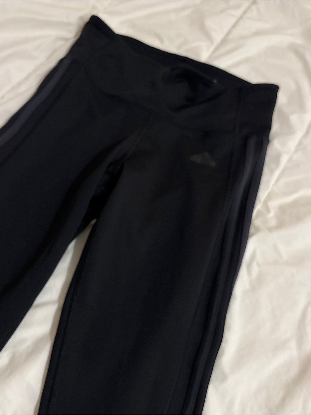 Adidas climalite women’s size small black with black side stripe leggings